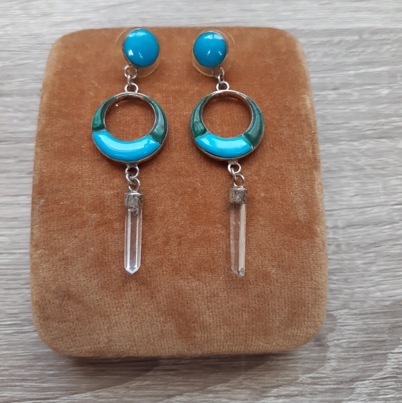 Vintage Sterling Turquoise Dangle Earrings